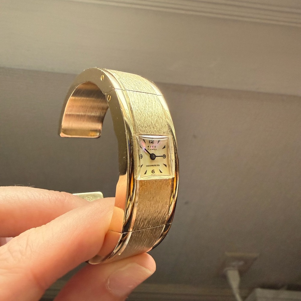 Vintage Rivo Swiss Made Women's Gold Bangle Wristwatch